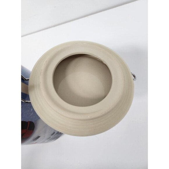 Vintage Thunder Mountain Ceramic Snowman Clamp Canister Kitchen Storage Jar - Picture 8 of 13